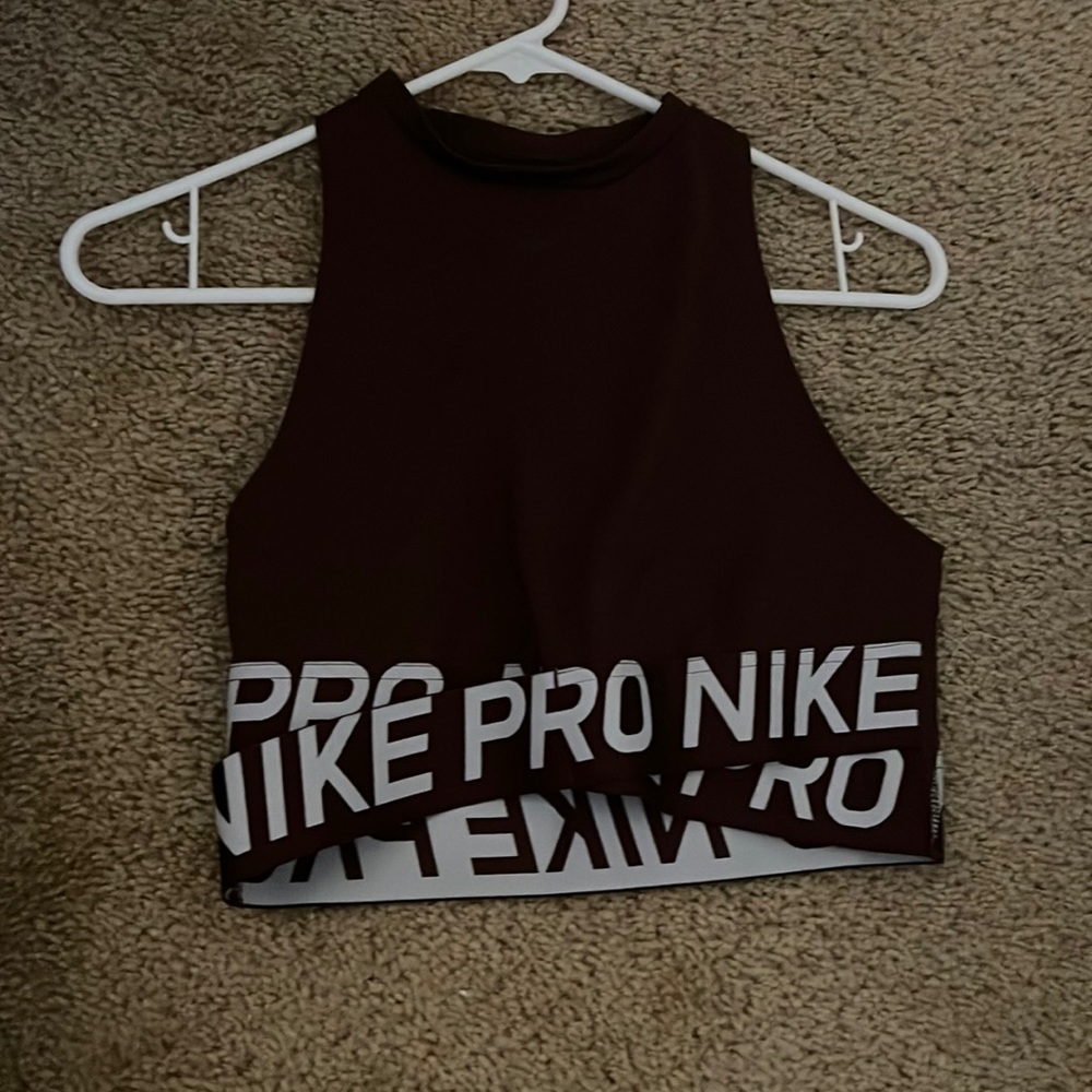 Burgundy Nike crop top